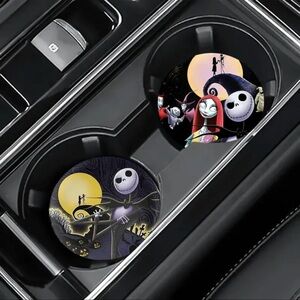 Disney, Jack & Sally, Car Coasters-Durable Acrylic, NEW